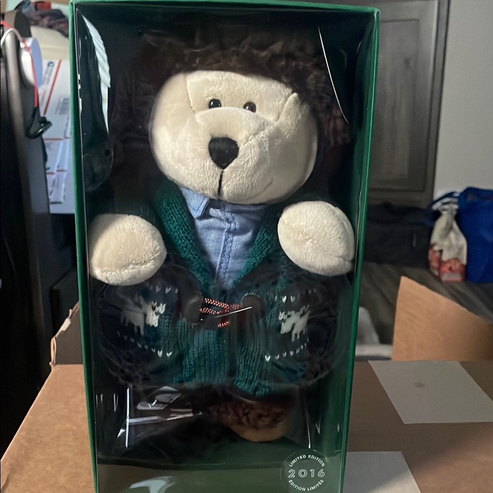 Plush Hedgehog Toy with Green Sweater